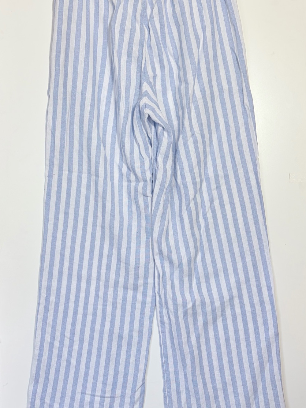 Aritzia Babaton Sontag Linen Wide Leg Pant S Blue Stripe Quiet Luxury - Picture 6 of 9